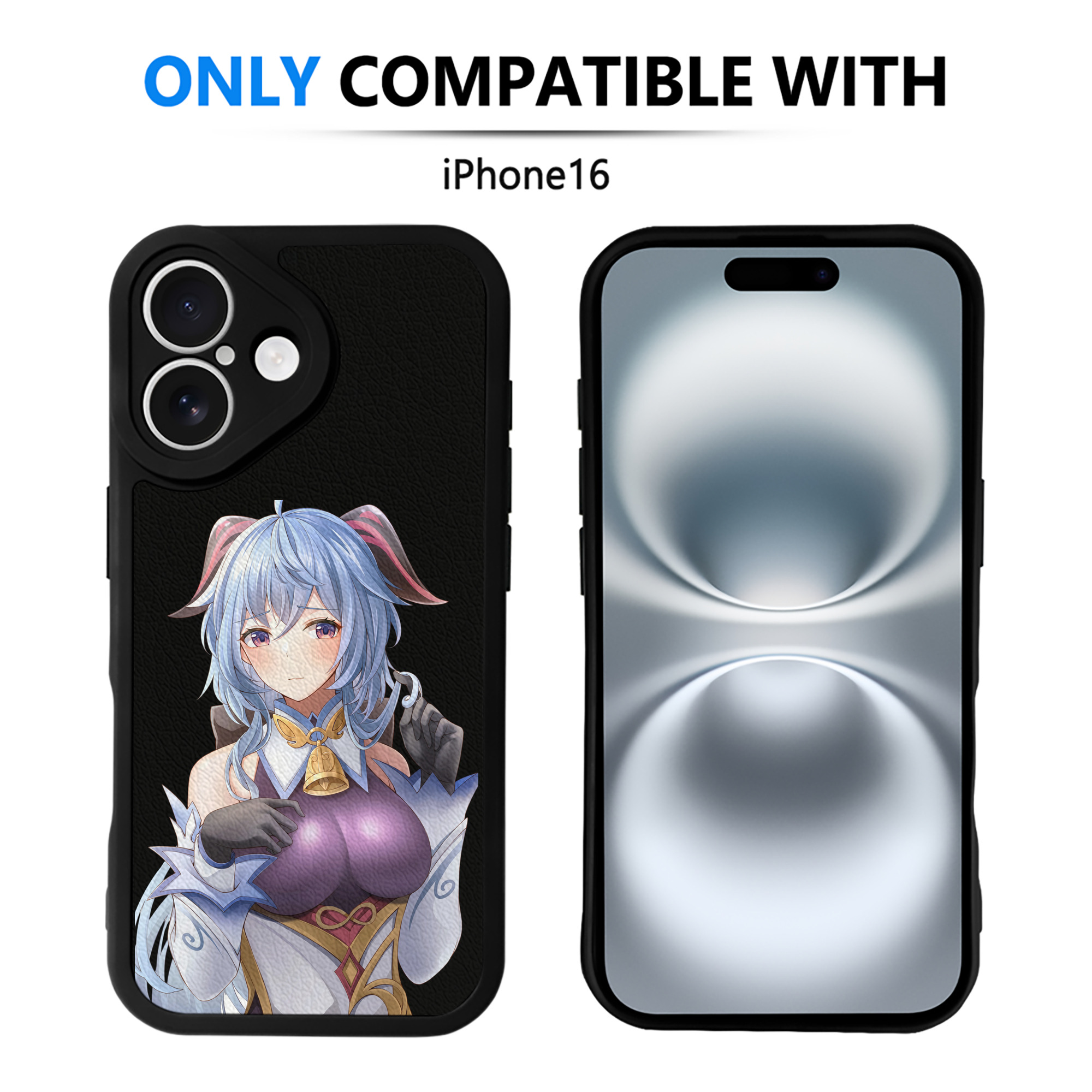 げんし神 甘雨 かんう genshin Ganyu 【iPhone 16シリーズ対応】シリコンスマホケース（レザー調） 材質：シリコン